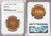 Republic gold 100 Pesos 1960-So 1960 MS63 Prooflike NGC, Santiago mint, KM175. 

HID09801242017