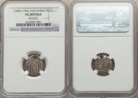 temp. Charles II-Philip V Real ND (1665-1746) VG Details (Holed) NGC, cf. KM15, cf. Restrepo-M58.16 (for 2 Reales with similar reverse). A rather elus...