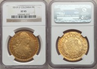 Ferdinand VII gold 8 Escudos 1810 P-JF XF45 NGC, Popayan mint, KM66.2. 

HID09801242017