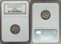 Cundinamarca. Nueva Granada Real 1813-JF XF45 NGC, KM-F1. An extremely desirable issue from the first year of an independent Colombian coinage, toned ...