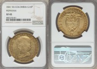 Nueva Granada gold 16 Pesos 1841 POPAYAN-VU XF45 NGC, Popayan mint, KM94.2.

HID09801242017