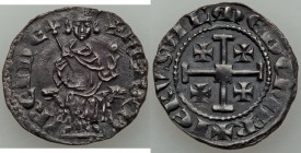Cyprus. Henry II (2nd Reign, 1310-1324) Gros ND Choice UNC, CCS-50. 25mm. 4.60gm. +hЄnRI | RЄI: DЄ, king seated on curule chair, foreparts of lions at...