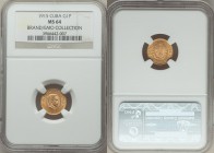 Republic gold Peso 1915 MS64 NGC, Philadelphia mint, KM16. Ex. Brand Collection Selections from the EMO Collection Cabinet

HID09801242017
