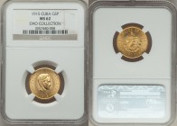 Republic gold 5 Pesos 1915 MS62 NGC, Philadelphia mint, KM19. AGW 0.2419 oz. Selections from the EMO Collection Cabinet

HID09801242017