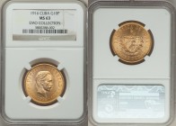 Republic gold 10 Pesos 1916 MS63 NGC, Philadelphia mint, KM20. AGW 0.4887 oz. Selections from the EMO Collection Cabinet

HID09801242017