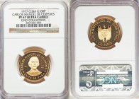 Republic gold Proof "Carlos Manuel de Cespedes" 100 Pesos 1977 PR67 Ultra Cameo NGC, KM43. AGW 0.3538 oz. Selections from the EMO Collection Cabinet

...