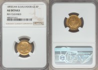 Republic gold 2-1/2 Pesos 1892-C.A.M. AU Details (Reverse Cleaned) NGC, San Salvador mint, KM116. Mintage: 597. Admirably sharp in the legends and rev...