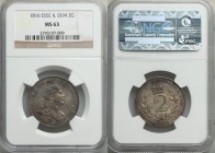 British Colony. George III 2 Guilder 1816 MS63 NGC, KM14. Mintage: 15,000. An only one-year issue, the majority of which have not survived down to the...