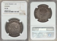 Dombes. Anne Marie Louise de Orleans 1/2 Ecu 1673-A VF30 NGC, Paris mint, KM45. A design frequently encountered as a 1/12 ecu, but only rarely in this...