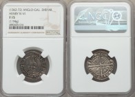 Anglo-Gallic. Henry IV-VI Double Hardi d'Argent ND F15 NGC, Elias-232 (RR), W&F-280A 1/d (R3). 23mm. 1.94gm. An extremely rare denomination, the integ...