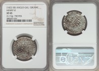Anglo-Gallic. Henry VI (1422-1461) Grand Blanc ND XF45 NGC, Troyes mint, Rose mm, Elias-290a (RR), W&F-409C 1/a (R5). 26mm. 3.17gm. Aged to an almost ...