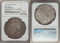 Louis XIV Ecu 1711-(9) UNC Details (Environmental Damage) NGC, Rennes mint, KM386.23, Dav-1324. A comparatively gorgeous example of this scarcer mint ...