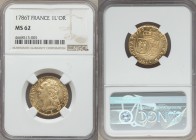 Louis XVI gold Louis d'Or 1786-T MS62 NGC, Nantes mint, KM591.14. A striking representative that evinces next to no evidence of striking weakness and ...