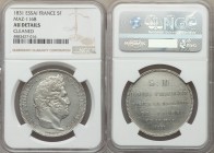 Louis Philippe I silver Essai "Visit to Rouen Mint" 5 Francs 1831 AU Details (Cleaned) NGC, KM-M20b, Maz-1168a (R2). An iconic emission from this belo...