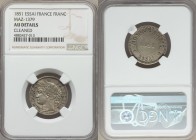 Republic nickel Essai "Franc" 1851 AU Details (Cleaned) NGC,  Maz-1379 (R2). Lightly hairlined, but visually still quite impressive, with a light cham...