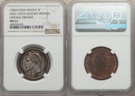 Napoleon III silvered-bronze Uniface Obverse Essai 2 Francs ND (1862) MS61 NGC, Maz-1657A. A very nearly matte striking, just subtly watery in the fie...
