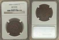 French Colony Cent 1895-A AU55 Brown NGC, Paris mint, KM7. A scarce one year type with alluring chocolate brown color and just a touch of wear. From t...