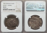 Baden. Ludwig I Taler 1830 MS63 NGC, KM193. Toned to a deep gray with noteworthy underlying luster and just a splash of blue-green on the obverse.

HI...