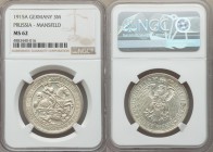 Prussia. Wilhelm II "Mansfeld" 3 Mark 1915-A MS62 NGC, Berlin mint, KM539. From the Engelen Collection of World Coinage

HID09801242017
