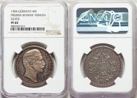 Prussia. Wilhelm II silver Proof Pattern 4 Mark 1904 PR60 NGC, Schaaf-103A/G1. A seldom-encountered private Proof issue, prominently frosted on the em...
