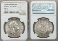 Prussia. Wilhelm II 5 Mark 1888-A MS61 NGC, Berlin mint, KM513. A seldom-encountered transitional one year type, especially in Mint State. From the En...