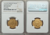 Saxony. Johann Georg I gold Restrike Ducat 1616-Dated (c. 18th-19th Century) UNC Details (Cleaned) NGC, KM-X5, Fr-2642. A coveted type re-struck until...
