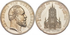 Württemberg. Karl I Proof "Ulm Cathedral" 2 Taler 1871 PR60 Cameo NGC, Stuttgart mint, KM618, Dav-961, Thun-442. Struck in honor of the completion of ...