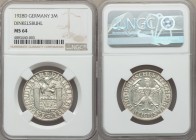 Weimar Republic "Dinkelsbuhl" 3 Mark 1928-D MS64 NGC, Munich mint, KM59. From the Engelen Collection of World Coinage

HID09801242017