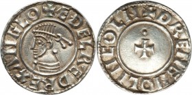 Kings of All England. Aethelred II (978-1016) Penny ND (c. 997) Choice UNC (flan crack, slightly wavy flan), Lincoln mint, Dreng as moneyer, Intermedi...