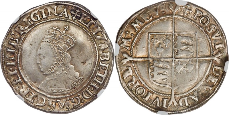 Elizabeth I (1558-1603) Shilling ND (1560-61) XF Details (Damaged) NGC, S-2555. ...