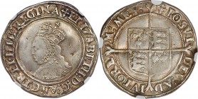 Elizabeth I (1558-1603) Shilling ND (1560-61) XF Details (Damaged) NGC, S-2555. Cross crosslet mm. Despite a somewhat bent flan, this piece is round, ...