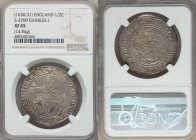 Charles I 1/2 Crown ND (1630-1631) XF45 NGC, Tower mint, Plume mm, KM116.1, S-2769. 34mm. 14.94gm. Gorgeously lustrous in the outer registers, which e...