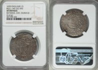 Commonwealth Shilling 1655 XF Details (Repaired, Environmental Damage) NGC, KM390.1, S-3217, N-2724, ESC-145 (prev. 993). 31mm. 5.61gm. A highly appea...