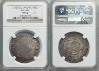 Charles II 1/2 Crown ND (1660-1662) VF35 NGC, Tower mint, Crown mm, Third Issue, S-3321, ESC-301 (prev. 456). Struck from a characteristically worn ob...