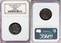 William III silver Proof Pattern Farthing 1698 PR58 NGC, KM-Unl., Peck-680. A rather high technical grade for these Proof-only patterns, which anyways...