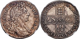 William III 1/2 Crown 1696-y XF40 NGC, York mint, S-3492, ESC-528. A rare Halfcrown from this provincial mint, well-made and with limited evidence of ...