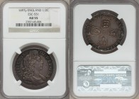 William III 1/2 Crown 1697-y AU55 NGC, York mint, KM491.12, ESC-1100 (prev. 551). An unusually fine grade for William's notoriously flatly struck coin...