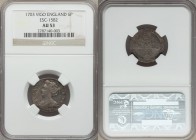 Anne "Vigo" 6 Pence 1703 AU53 NGC, KM516.1, ESC-1446 (prev. 1582). Some light haymarking on the obverse and reverse, but still quite radiant in the fi...