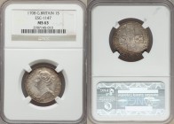 Anne Shilling 1708 MS63 NGC, KM524.1, ESC-1399 (prev. 1147). Struck with noticeably less softness than is often seen for the issue, pleasant orange-ma...