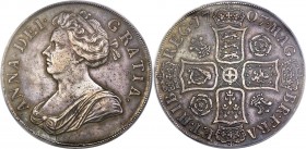 Anne Crown 1707 XF40 PCGS, KM519.3, S-3578, ESC-102. Attractive gunmetal toning adds an additional facet to the eye appeal of this late Stuart Crown, ...