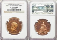 George III brown-gilt Proof Pattern 1/2 Penny 1788 PR63 Cameo NGC, Soho mint, KM-PnA63, Peck-966. A very scarce pattern with an intriguing gilding pro...