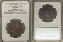 George III bronzed Proof Pattern 1/2 Penny 1790 PR63 Brown NGC, Peck-971 (R). A highly detailed pattern piece possessing richly toned walnut brown sur...