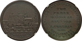 Staffordshire. Bilston - Priestfield Furnaces copper 2 Pence Token 1811 XF45 Brown NGC, Withers-42 (R), Davis-28 (R). By Samuel Fereday. A very rare 2...