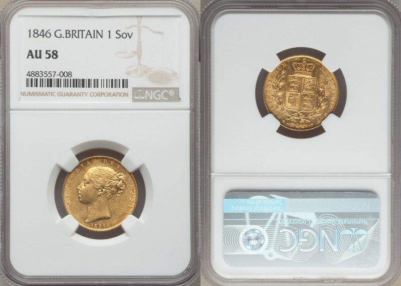 Victoria gold Sovereign 1846 AU58 NGC, KM736.1, S-3852.

HID09801242017