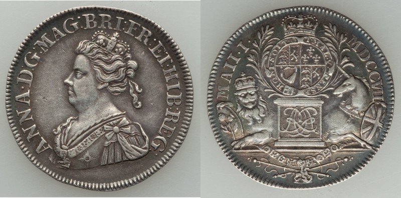 Anne Trio of Silver Medals AU, 1) "Union of England and Scotland" 1707, Eimer-42...