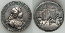 George I silver "Entry into London" Medal 1714 AU, Eimer-467, MI-II-423/7. By J. Croker. A bright and reflective medal celebrating George I's entry in...