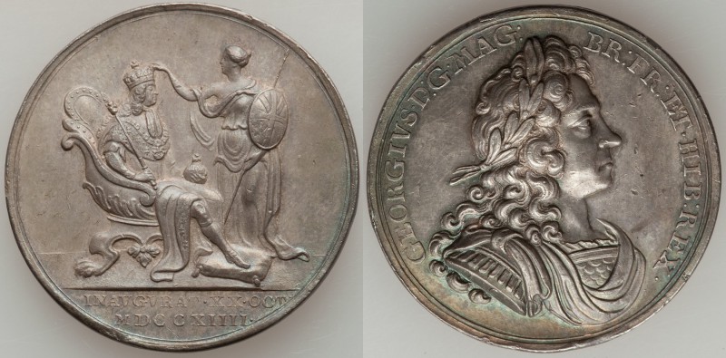 George I silver Coronation Medal 1714 UNC, Eimer-470, MI-II-424/9. By J. Croker....