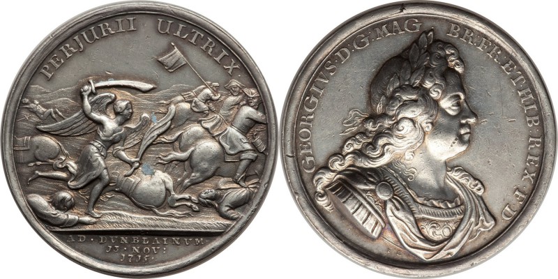 George I silver "Battle of Sheriffmuir" Medal 1715 AU, Eimer-475, MI-II-434/33. ...