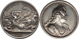 George I silver "Battle of Sheriffmuir" Medal 1715 AU, Eimer-475, MI-II-434/33. By J. Croker. A scarce type, exhibiting scattered contact marks and ha...