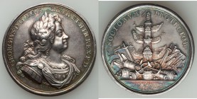 George I silver "Spanish Fleet Destroyed" Medal 1718 AU, Eimer-481, MI-II-439/42. By J. Croker. Commemorating the destruction of the Spanish fleet off...